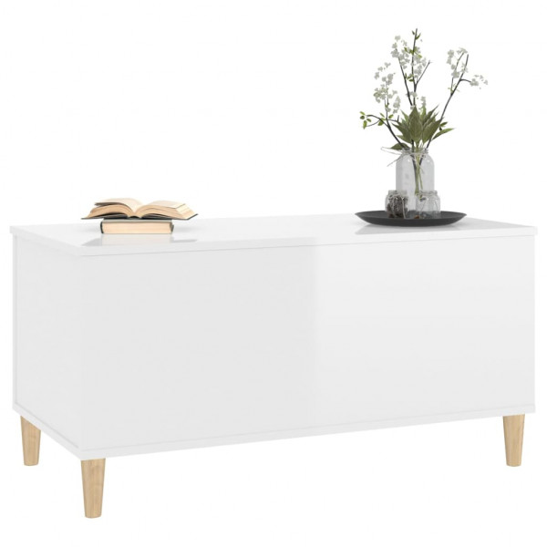Mesa de centro madera contrachapada blanco brillo 90x44.5x45 cm M 4