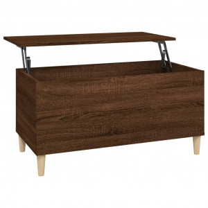Mesa de centro madera contrachapada roble marrón 90x44.5x45 cm H