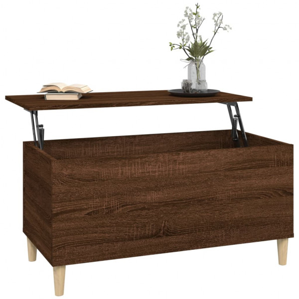 Mesa de centro madera contrachapada roble marrón 90x44.5x45 cm M 5