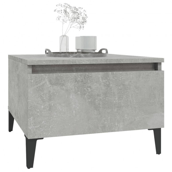 Mesa auxiliar de madera contrachapada gris hormigón 50x46x35 cm M 4