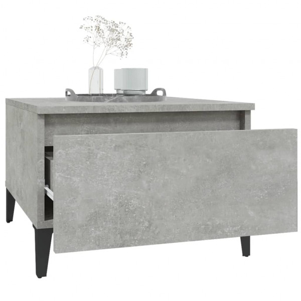 Mesa auxiliar de madera contrachapada gris hormigón 50x46x35 cm M 5