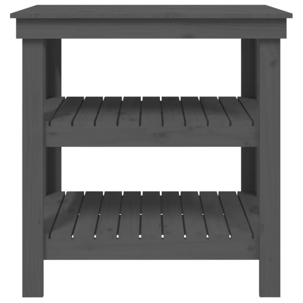 Banco de trabajo de madera maciza de pino gris 78.5x50x80 cm M 5