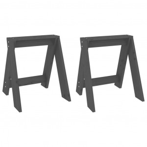 Bancos 2 pcs 40x40x45 cm pinho maciço cinzento H