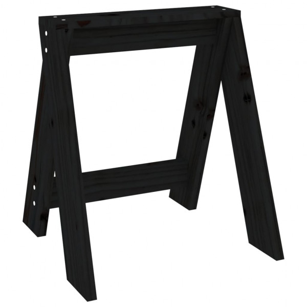 Bancos 2 pcs 40x40x45 cm pinho maciço preto M 4
