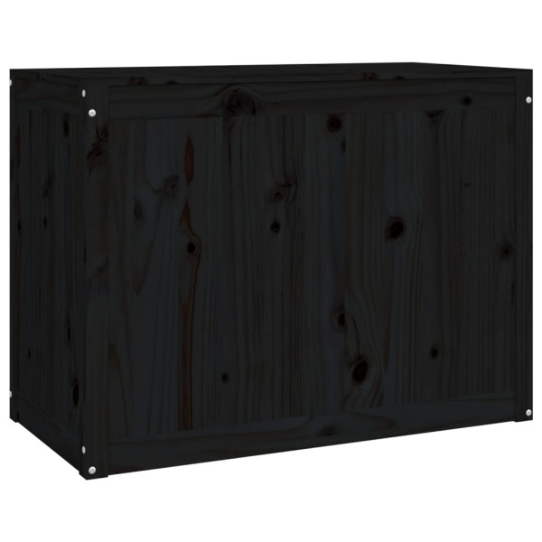 Baúl para la colada madera maciza de pino negro 88.5x44x66 cm M 5