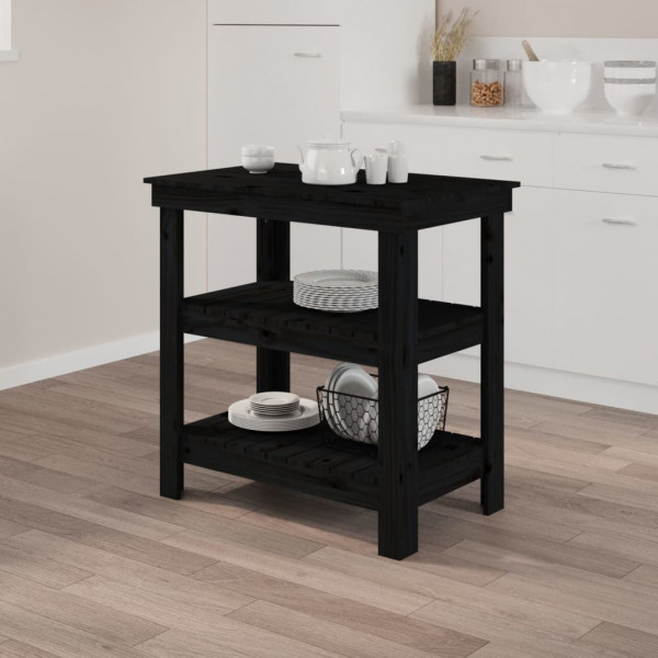 Banco de trabajo de madera maciza de pino negro 78.5x50x80 cm M 3