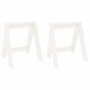 Taburetes 2 unidades madera maciza de pino blanco 40x40x45 cm H