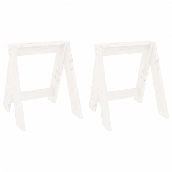 Bancos 2 pcs 40x40x45 cm pinho maciço branco M 2