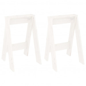 Bancos 2 pcs 40x40x60 cm pinho maciço branco H