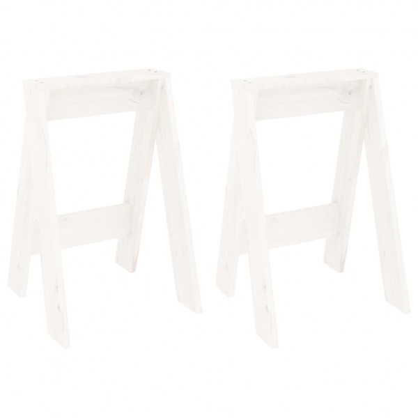 Bancos 2 pcs 40x40x60 cm pinho maciço branco M 2
