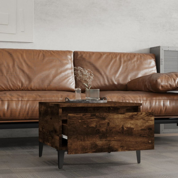 Mesa auxiliar madera contrachapada roble ahumado 50x46x35 cm M 3