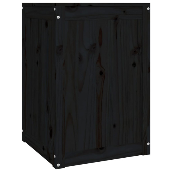Baúl para la colada madera maciza de pino negro 44x44x66 cm M 5