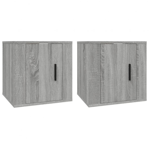 Muebles para TV de pared 2 uds gris Sonoma 40x34.5x40 cm M 2