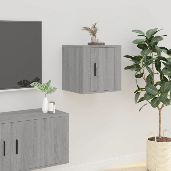 Muebles para TV de pared 2 uds gris Sonoma 40x34.5x40 cm M 4