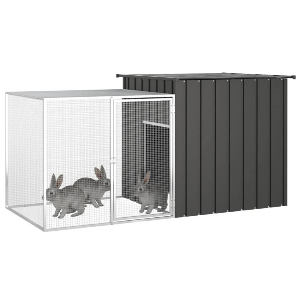 Gaiola p/ coelhos 200x91x100 cm aço galvanizado antracite M 2