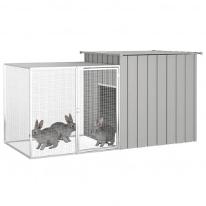 Gaiola p/ coelhos 200x91x100 cm aço galvanizado cinzento H