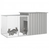 Gaiola p/ coelhos 200x91x100 cm aço galvanizado cinzento 2