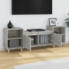 Mueble para TV madera contrachapada gris hormigón 160x35x55 cm 4