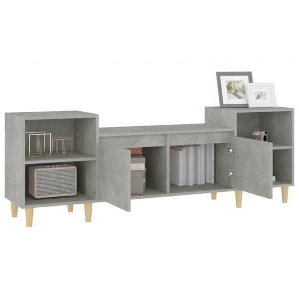 Mueble para TV madera contrachapada gris hormigón 160x35x55 cm M 5