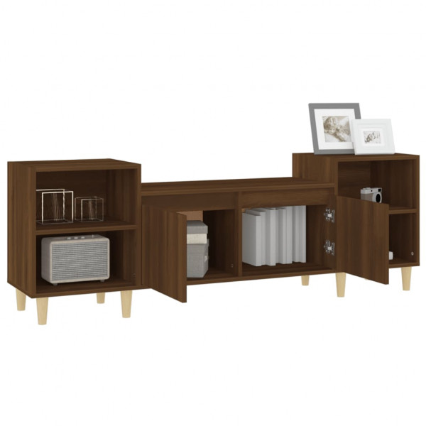 Mueble para TV madera contrachapada marrón roble 160x35x55 cm M 5