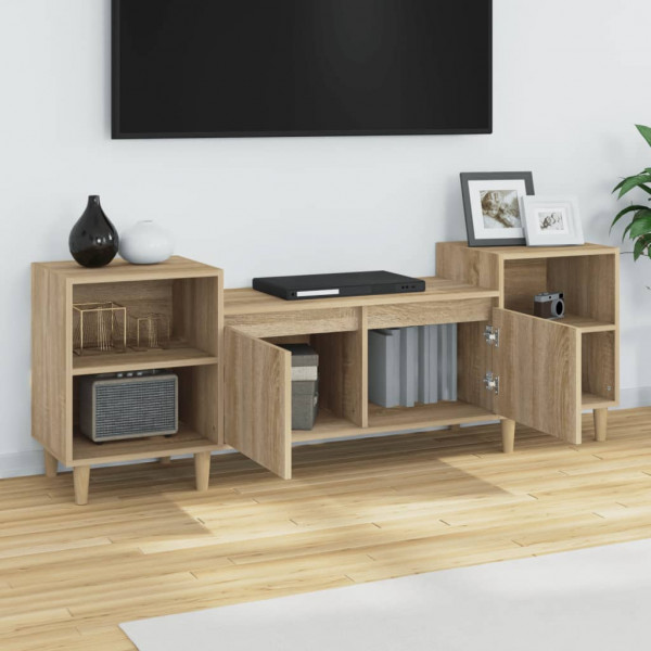 Mueble para TV madera contrachapada roble Sonoma 160x35x55 cm M 4