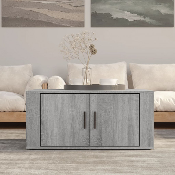 Mesa de centro madera contrachapada gris Sonoma 80x50x36 cm D
