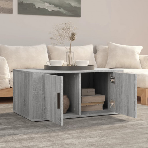 Mesa de centro madera contrachapada gris Sonoma 80x50x36 cm M 3