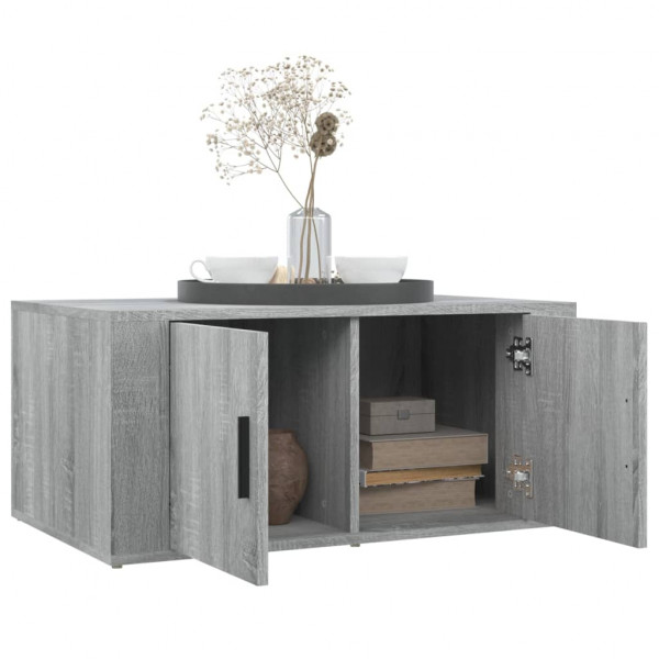 Mesa de centro madera contrachapada gris Sonoma 80x50x36 cm M 4