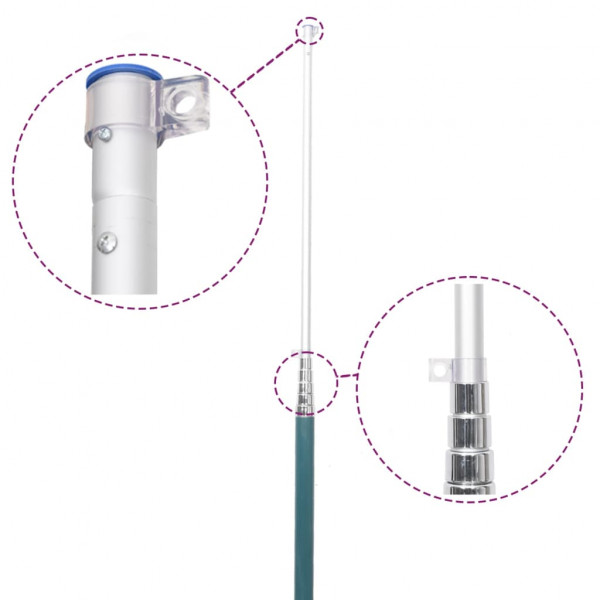 Mástil y bandera de Portugal aluminio 5.55 m M 5