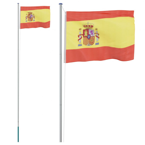 Mástil y bandera de España aluminio 6.23 m M 2