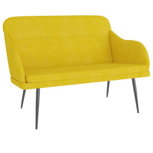 Banco de veludo amarelo 110x76x80 cm H