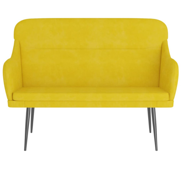 Banco de terciopelo amarillo 110x76x80 cm M 3