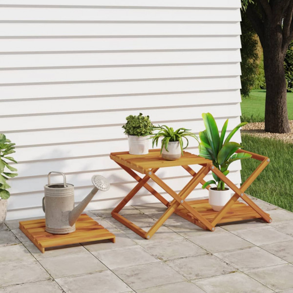 Prateleira dobrável 3 níveis 43x31x63 cm acácia maciça castanho M 3