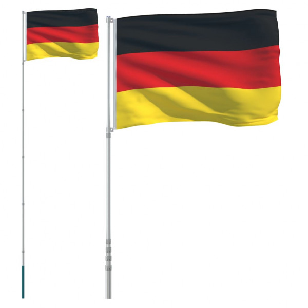 Mástil y bandera de Alemania aluminio 5.55 m M 2