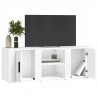 Mueble para TV madera contrachapada blanco 100x31.5x35 cm 4
