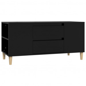 Mueble para TV madera contrachapada negro 102x44.5x50 cm H