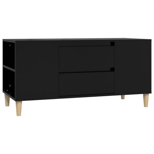 Mueble para TV madera contrachapada negro 102x44.5x50 cm M 2