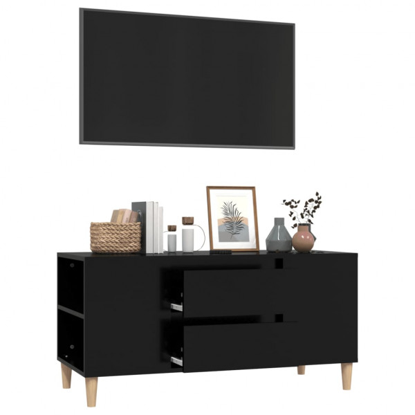 Mueble para TV madera contrachapada negro 102x44.5x50 cm M 5