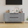 Mueble de TV madera contrachapada gris Sonoma 102x44.5x50 cm 3