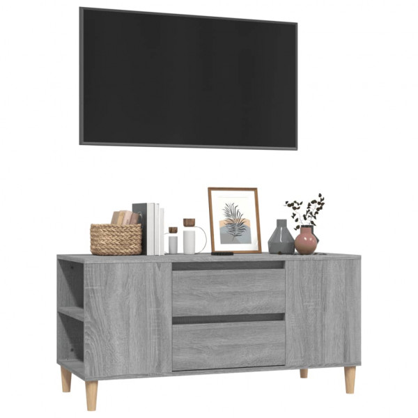 Mueble de TV madera contrachapada gris Sonoma 102x44.5x50 cm M 4