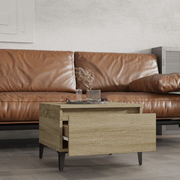 Mesa auxiliar madera contrachapada roble Sonoma 50x46x35 cm M 3