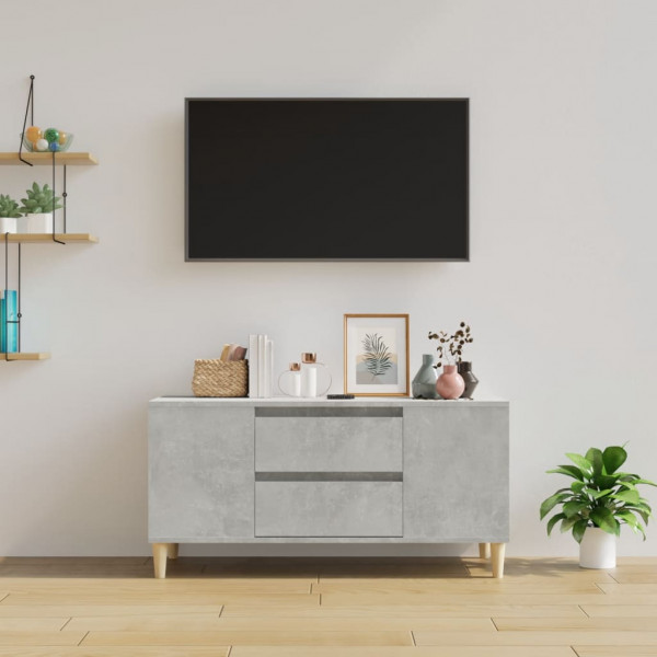 Mueble de TV madera contrachapada gris hormigón 102x44.5x50 cm M 3
