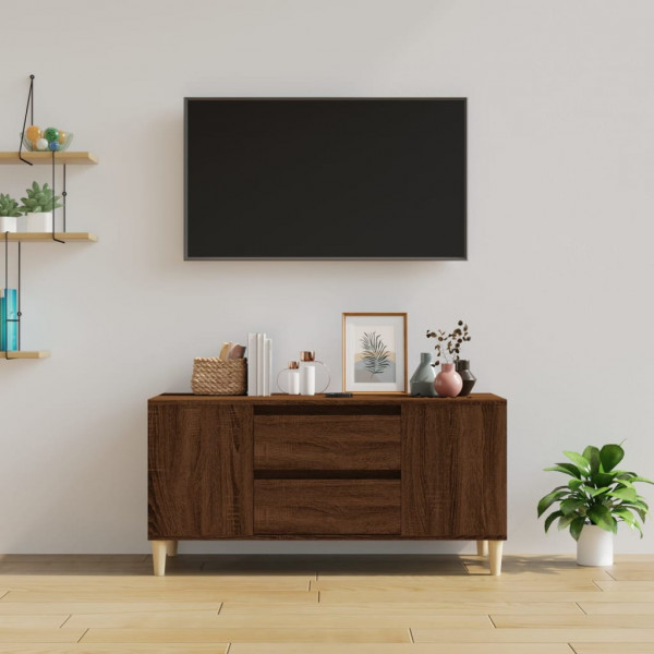 Mueble para TV madera contrachapada marrón roble 102x44.5x50 cm M 3