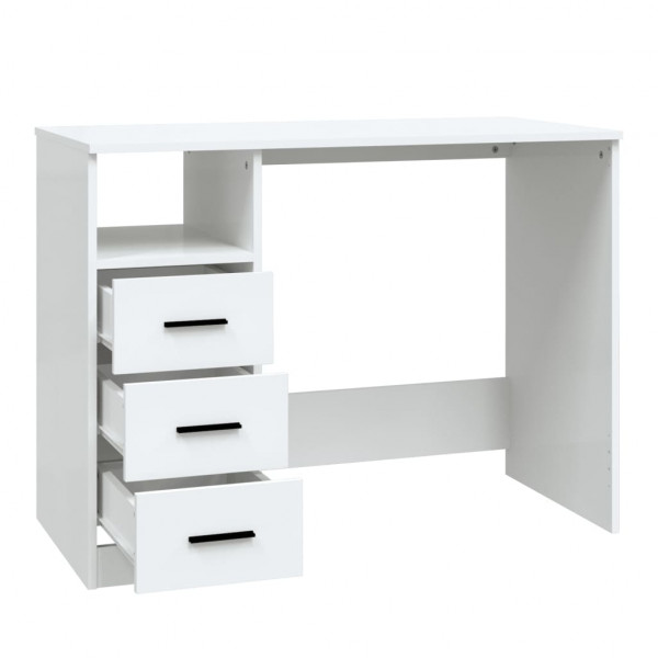 Escritorio cajones madera contrachapada blanco 102x50x76 cm M 5