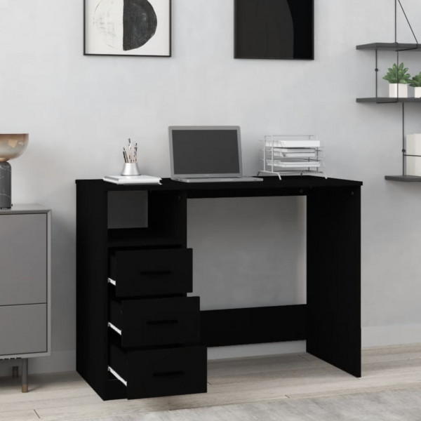 Secretária c/ gavetas 102x50x76 cm derivados de madeira preto M 3