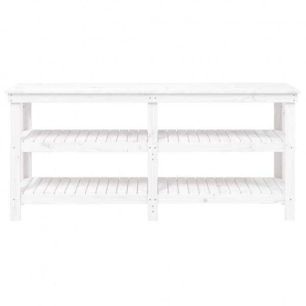 Banco de trabajo de madera maciza de pino blanco 181x50x80 cm M 5