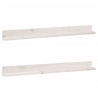 Estantes de pared 2 uds madera maciza de pino blanco 110x11x9cm 2