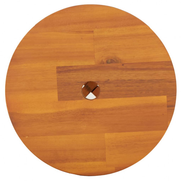 Taburete redondo madera maciza de acacia marrón 38x38x45 cm M 5