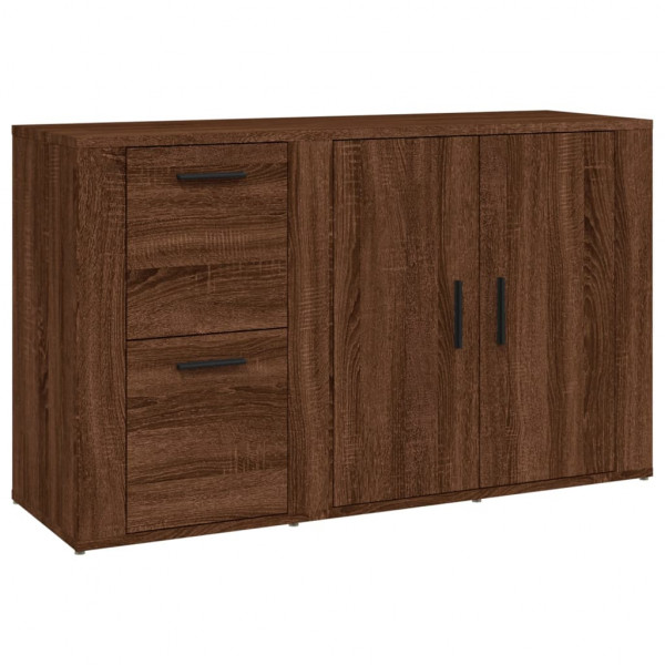 Aparador de madera contrachapada marrón roble 100x33x59.5 cm M 2