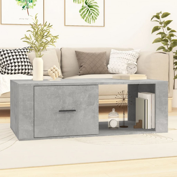 Mesa de centro madera contrachapada gris hormigón 100x50.5x35cm D